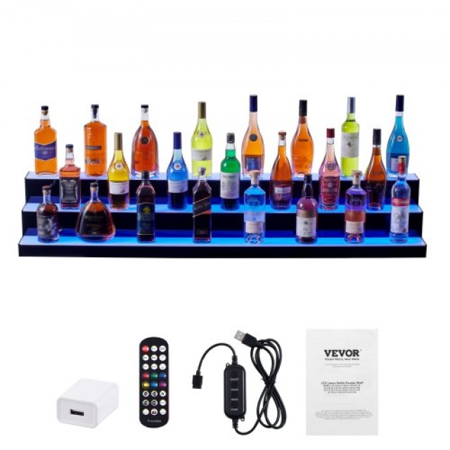 Ράφι Μπουκαλιών LED VEVOR 3 Επιπέδων με Έλεγχο RF & Εφαρμογής 1522x300x250mm ZTXJPLED360RFCM56V2