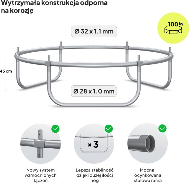 Τραμπολίνο Κήπου Jump Pro OUT 6FT 183 cm με Εξωτερικό Δίχτυ Μαύρο - Πράσινο 12578744 Zipro