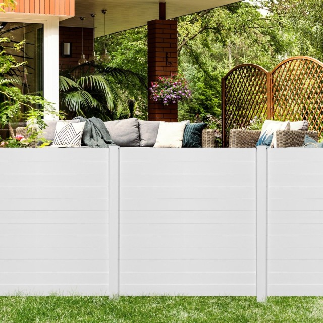 Costway Διακοσμητικός Φράχτης Απορρήτου από PVC GT3810WH