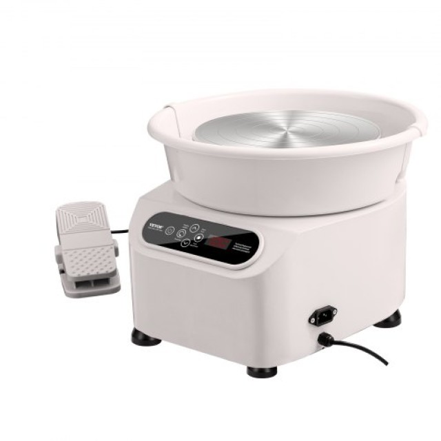 Κεραμικός Τροχός VEVOR 10 με Πεντάλ & Οθόνη Αφής 350W Λευκός  ZQLPJXS10YC3WLC3NV2
