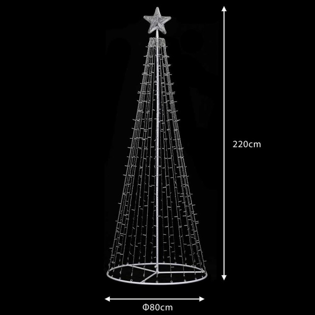 BAKAJI  Φωτεινό Χριστουγεννιάτικο Δέντρο 220cm 592 LED Ψυχρό Λευκό ...