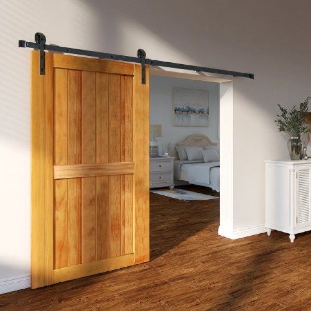 Σετ Συρόμενης Πόρτας VEVOR 8FT, Αντοχή 330LBS, για Πόρτα 3.7-4.3FT και Πάχος 1.3-1.8, Αθόρυβη Τροχαλία (Σχήμα J)  GCYMWJTJHS8FCZEIRV0