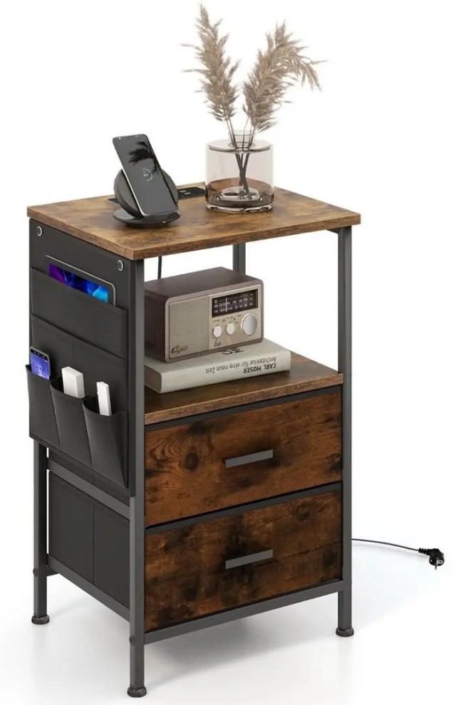 Costway Κομοδίνο με Σταθμό Φόρτισης & 2 Συρτάρια & 6 Πλαϊνές Τσέπες... Costway Κομοδίνο με Σταθμό Φόρτισης & 2 Συρτάρια & 6 Πλαϊνές Τσέπες...