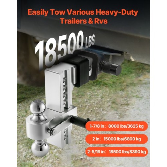 VEVOR Ρυθμιζόμενος Κοτσαδόρος 2.5 8 Tri-Ball 18500 lbs SQTQJTCB25IN...