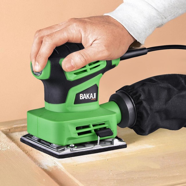BAKAJI  Τριβείο Mouse Κυκλικό 240W Με Απορροφητήρα + 5 Λειαντικές Ταινίες Ξύλου Τοίχου  02012764
