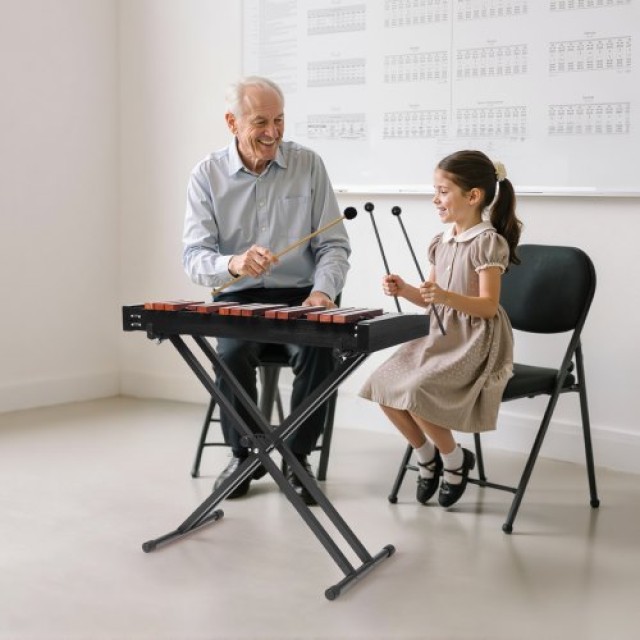 VEVOR Ξυλόφωνο Glockenspiel 32 Νότων με Ρυθμιζόμενη Βάση και Αξεσου...