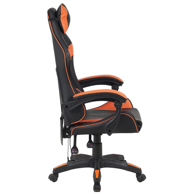 Shally Dogan Πορτοκαλί και Μαύρη Gaming Καρέκλα Γραφείου με Led RGB...