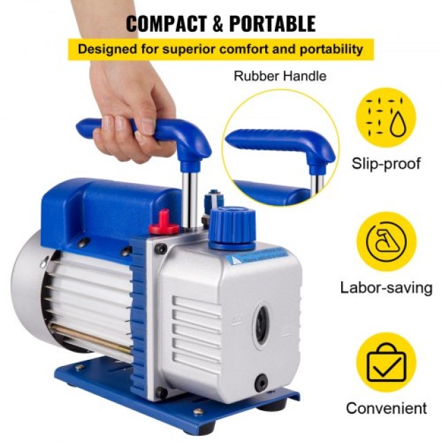 VEVOR Αντλία Κενού 9 CFM 1 HP Διπλού Σταδίου 220V για Κλιματιστικά & Αυτοκίνητα  9CF1HPZKBJB000001V2