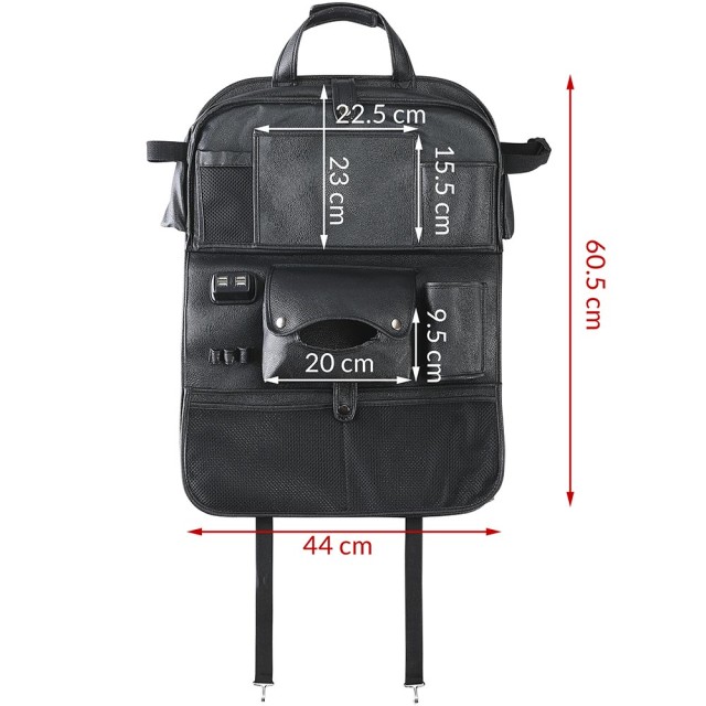 BAKAJI Διοργανωτής Πλάτης Καθίσματος Αυτοκινήτου με Θύρα USB Τραπεζ...