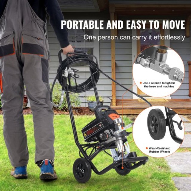 VEVOR Ηλεκτρικό Πιστόλι Βαφής 950W 3000PSI με Καρότσι για Εσωτερικούς & Εξωτερικούς Χώρους  ZSSGYWQPTJLSXA6A7V2