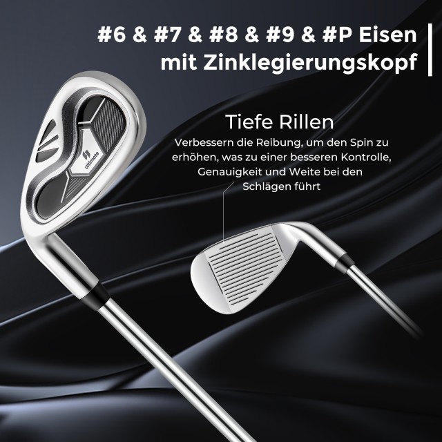 Costway Σετ Γκολφ για Αριστερόχειρες με Μαύρη Φορητή Ελαφριά Τσάντα...