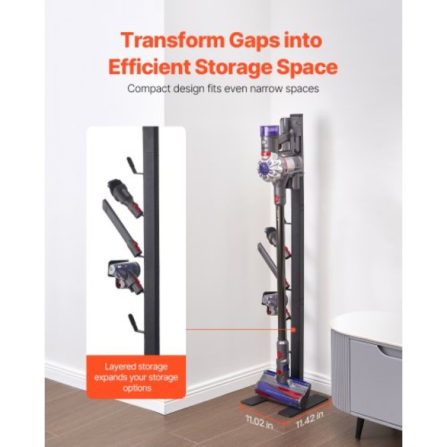 VEVOR Βάση Στήριξης Σκούπας Dyson με 6 Γάντζους XCQZJDSLSFG6GHJRQV0