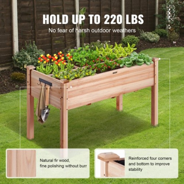 VEVOR Ξύλινη Υπερυψωμένη Γλάστρα 120x58x76cm για Λουλούδια, Λαχανικ...