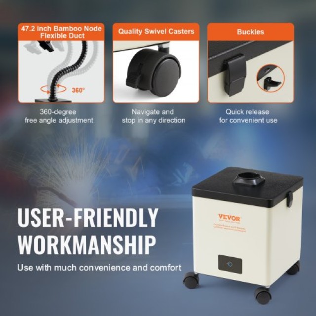 VEVOR 100W Απορροφητήρας Καπνού Κολλήσεων 3 Σταδίων 240 m³/h Ισχυρή...