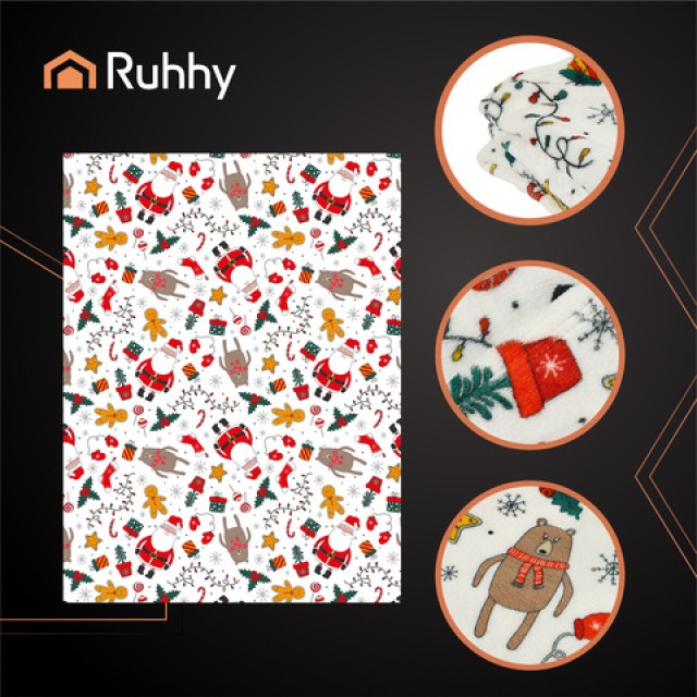 Ruhhy Χριστουγεννιάτικη Κουβέρτα Κάλυμμα Κρεβατιού 150x200cm  26608