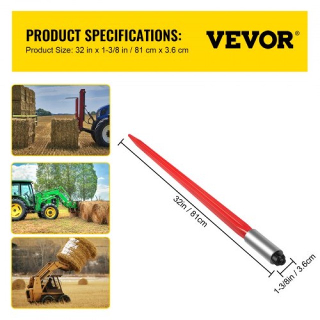 Δόρυ Σανό VEVOR 32 1350 lbs για Τρακτέρ & Φορτωτές  CM36X810-1350HS...