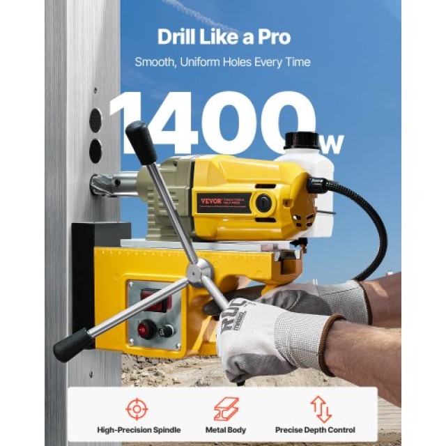 VEVOR Μαγνητικό Δράπανο 1400W 1.6 in 800 RPM CLZJPDJ40MMKUHBJ6V2