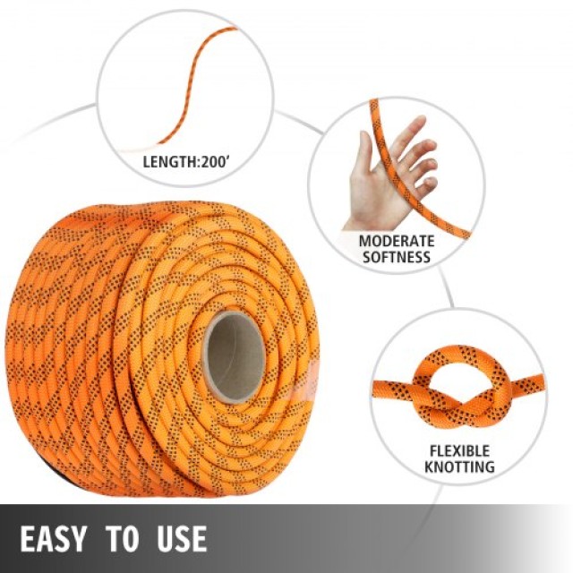 Σχοινί VEVOR 9/16 Διπλής Πλέξης Πολυεστέρα 200FT 1100LBS  DLSBZ16MM...