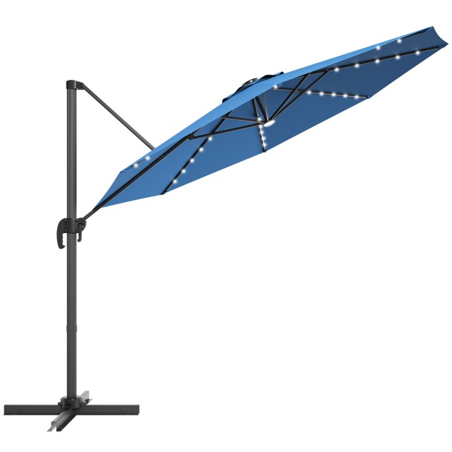 Costway Ομπρέλα Κήπου με LED Φωτισμό 300 εκ. OP70280BL