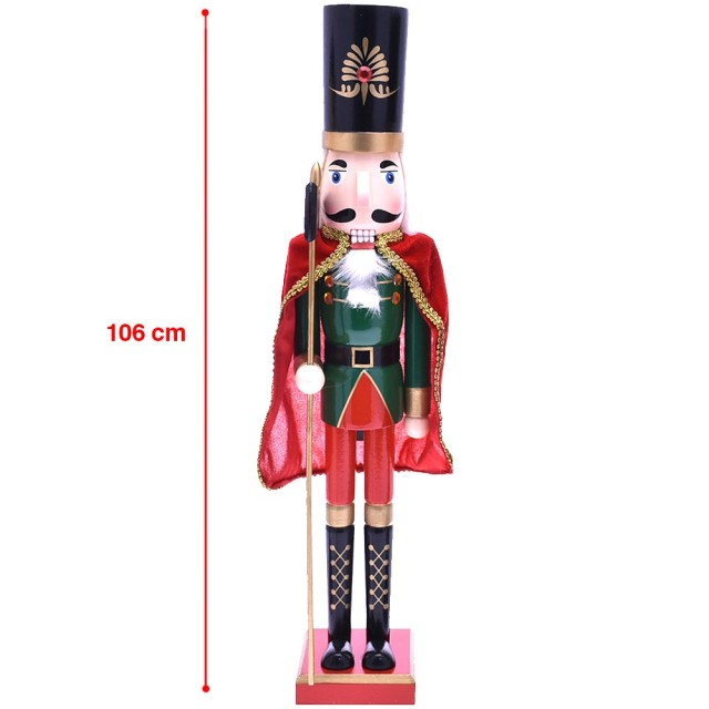 BAKAJI Χριστουγεννιάτικος Ξύλινος Καρυοθραύστης Ύψους 106 εκ Διακοσ...