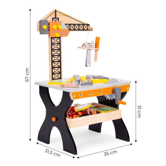Παιδικός Ξύλινος Πάγκος Εργασίας 67x31,5x35 cm Ecotoys TL812003