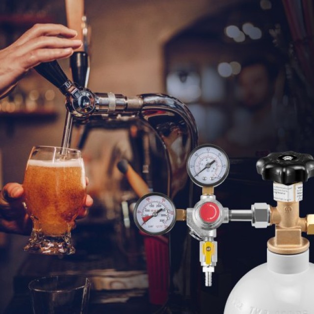 VEVOR  Ρυθμιστής CO2 Διπλού Μετρητή, 0-60 PSI, Βαρέως Τύπου, Ρυθμιζόμενος για Μπύρα, CGA320  YJDJQ21CGA320TZJTV0