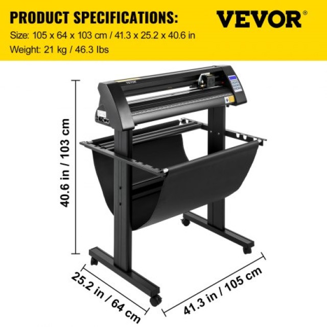 VEVOR Κοπτικό Βινυλίου 870mm με Οθόνη LED και Οπτικό Μάτι  KZJFLEXI870MM7PI5V2