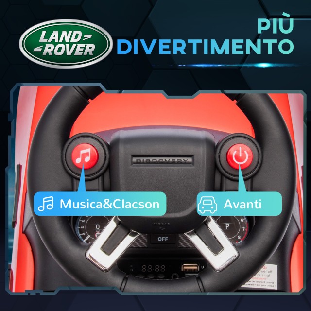 AIYAPLAY  Παιδικό Αυτοκίνητο με Άδεια Land Rover 6V, Ηλεκτρική και Χειροκίνητη Λειτουργία, Ταχύτητα 3km/h, Κόκκινο  370-341V90RD