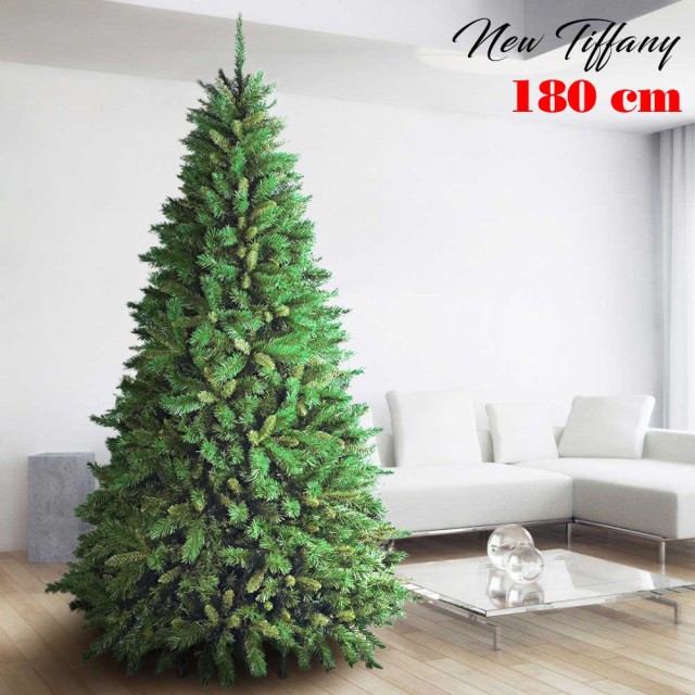 BAKAJI  Χριστουγεννιάτικο Δέντρο 180cm New Tiffany Πολύ Πυκνό 723 Κλαδιά Πράσινο Πεύκο Βάση σε Σχήμα Σταυρού  02662091