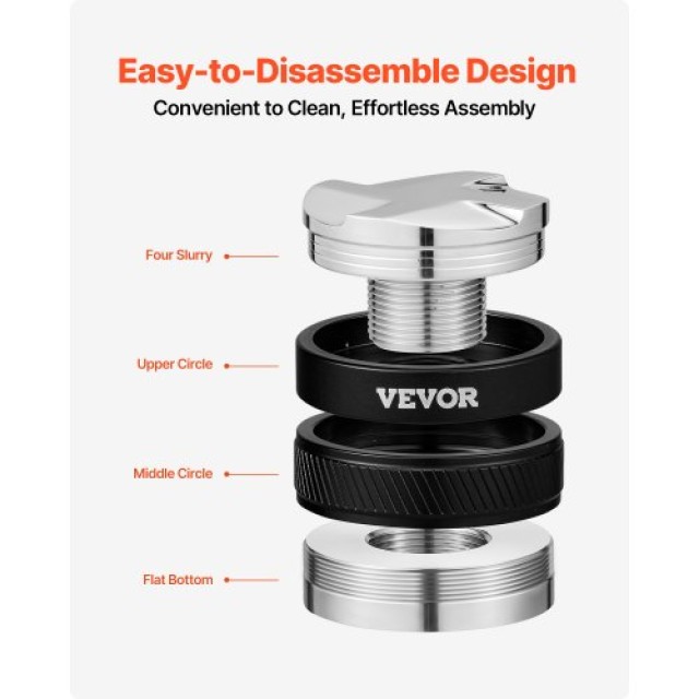 VEVOR 51mm Διανομέας Καφέ 2-σε-1 Ρυθμιζόμενος για Εσπρέσο Οικιακής Χρήσης BFQ51MMBXGLP0VEAVV0