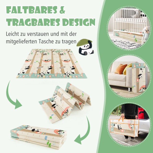 Costway Διπλής Όψεως Πτυσσόμενο Χαλάκι Δραστηριοτήτων από XPE με Σχ...