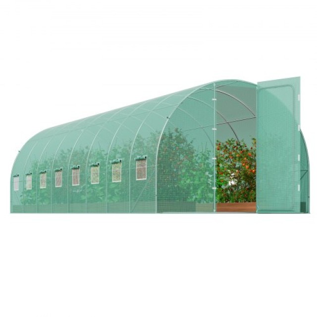 VEVOR Θερμοκήπιο Σήραγγας 27.38x9.5x7.38ft Γαλβανισμένος Σκελετός PE Κάλυμμα Πράσινο  SDXWS28X10X7PC4TOV0
