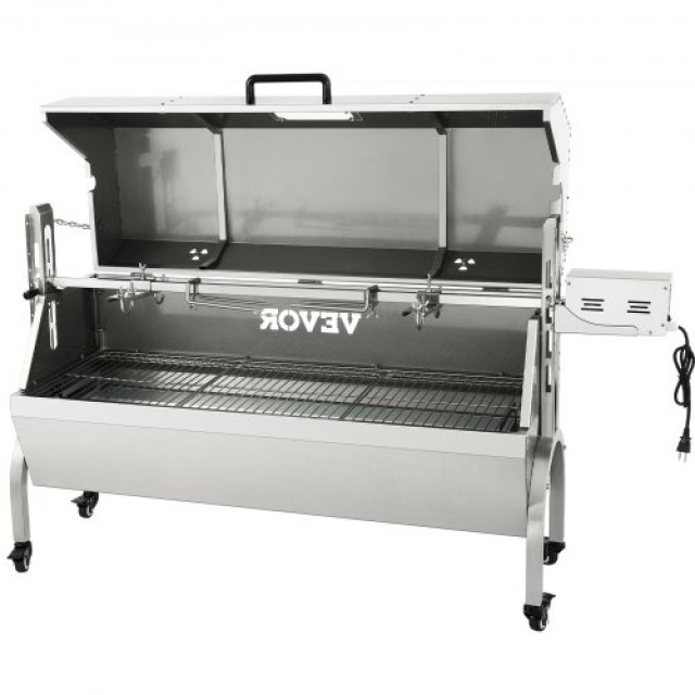 VEVOR  Αρνί Σούβλα, 60kg, Ανοξείδωτο, 40W Μοτέρ, Ρυθμιζόμενο Ύψος, Κλειδωτές Ρόδες, Κάλυμμα, Εξωτερική Ψησταριά.  KYLYCDZ48220V8QO7V2