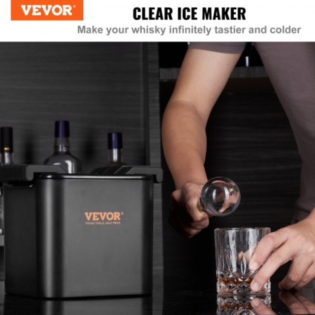 Κατασκευαστής Παγοσφαιρών VEVOR, Διάφανες Σφαίρες Πάγου 6cm, 4 Θέσεων για Κοκτέιλ & Ποτά  BQZZJHSTMBQQ4DSLMV0