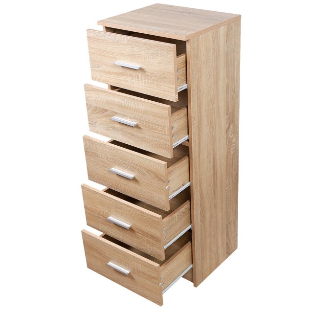 BAKAJI  Κινητό Συρταριέρα Ντουλάπι με 5 Συρτάρια σε Ξύλο Μοντέρνου ...