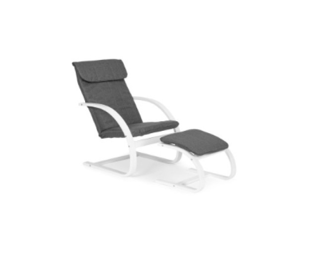 ModernHome Φινλανδική κουνιστή πολυθρόνα με υποπόδιο ξαπλώστρα για ...