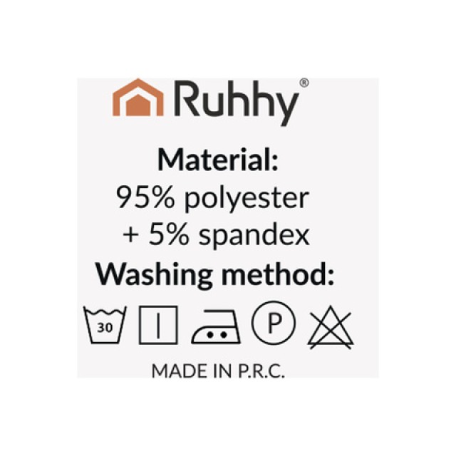 Ruhhy Σετ 6 Καλυμμάτων Καρέκλας σε Ανοιχτό Γκρι Ελαστικό Βελούδο 65...