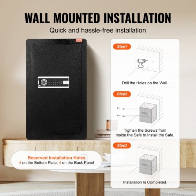 VEVOR Χρηματοκιβώτιο 3.5 cu.ft με Κλειδαριά, Κωδικό & Δακτυλικό Αποτύπωμα Μαύρο  DMBXXLS3139C2FQ89V9