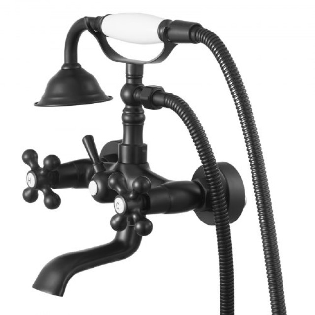 VEVOR Μαύρη Ματ Αναμεικτική Μπαταρία Μπανιέρας Τύπου Clawfoot με Ρυ...