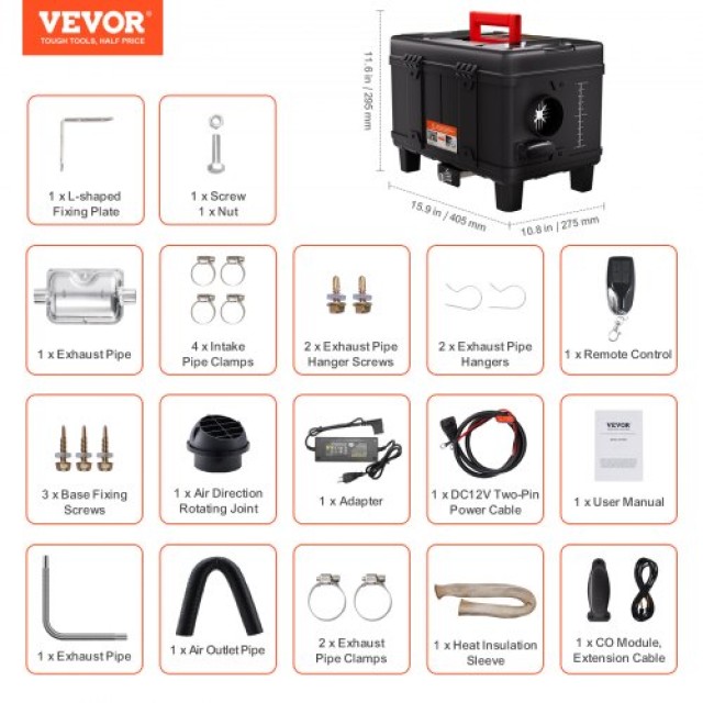 VEVOR  Θερμαντήρας Αέρα Diesel 12V/24V 8KW με Bluetooth και Τηλεχειριστήριο για Οχήματα CYJRQPPKGJXSC4ODWV2
