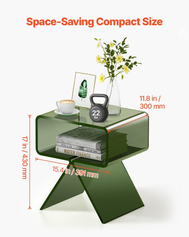 VEVOR Διαφανές Πράσινο Ακρυλικό Τραπεζάκι με Διπλό Χώρο Αποθήκευσης... VEVOR Διαφανές Πράσινο Ακρυλικό Τραπεζάκι με Διπλό Χώρο Αποθήκευσης...