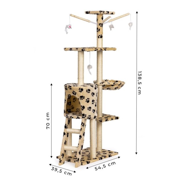 Δέντρο Γάτας - Ονυχοδρόμιο 54.5 x 39.5 x 138.5 cm Χρώματος Μπεζ Mod...