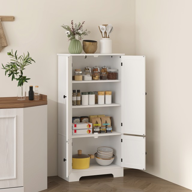 HOMCOM Λευκή Κουζίνα Κρεντέντζα 58.2x30x123 εκ. 83A-236V00WT