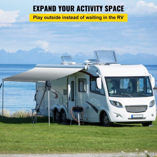 VEVOR Υφασμάτινη Τέντα RV 15 ft Γκρι Ντεγκραντέ 433 x 240 cm Γκρι Z...