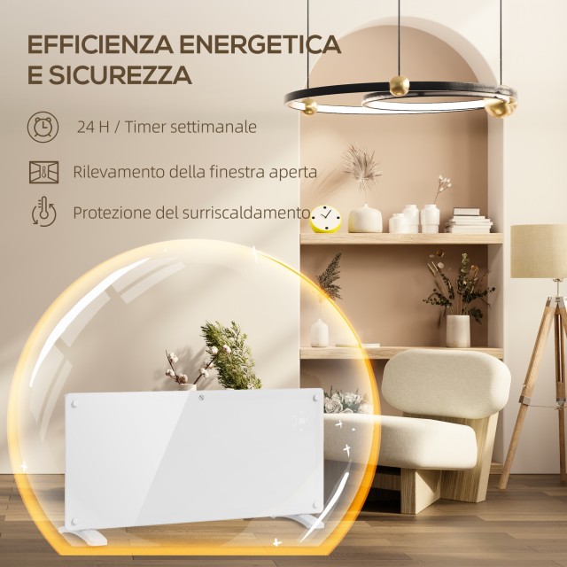 HOMCOM  Θερμαντικό Σώμα Μεταφοράς 2000W με Ρυθμιζόμενη Θερμοκρασία,...