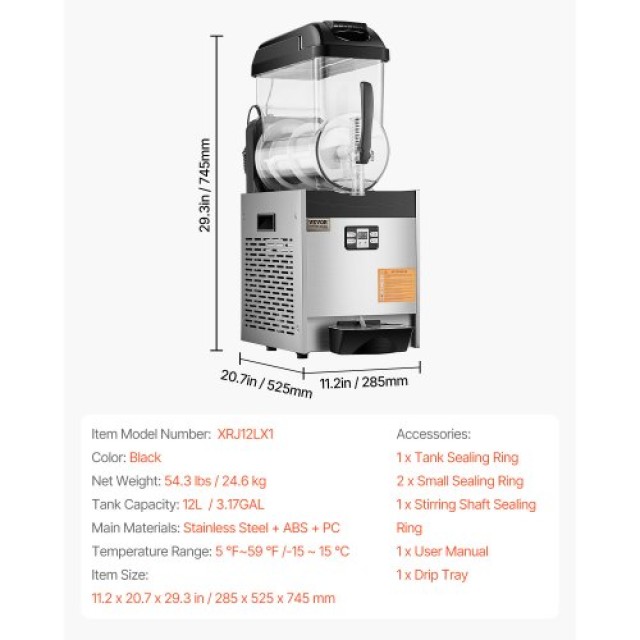 VEVOR 12L Εμπορική Μηχανή Γρανίτας για Μαργαρίτες και Smoothies - Δ... VEVOR 12L Εμπορική Μηχανή Γρανίτας για Μαργαρίτες και Smoothies - Δ...