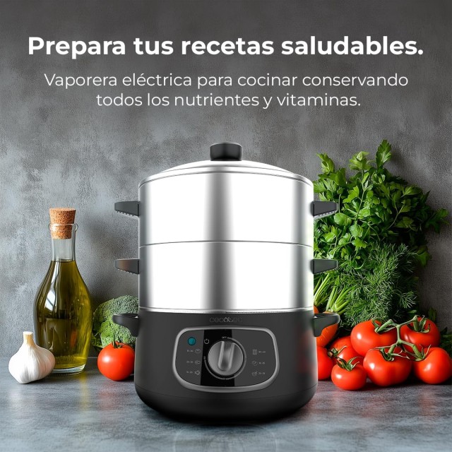 Ατμομάγειρας Vapovita SteelPot White – 1300W με 3 Δοχεία από Ανοξεί...