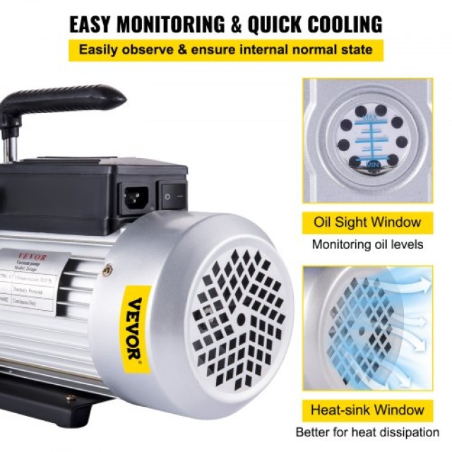 Διπλής Σκηνής Αντλία Κενού VEVOR 12CFM 340 L/min 1/4  12CFM1HPSJZKB0001V2