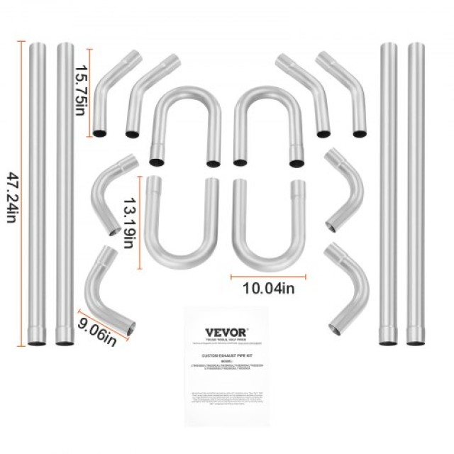 VEVOR  Κιτ Εξάτμισης 16 Τεμαχίων με Σύνδεση Slip-Fit  DZPQGTJ16PCSBIUT5V0