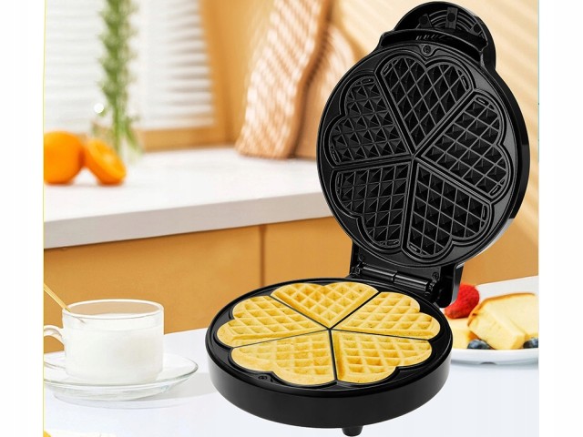 Verk Group Ισχυρή Συσκευή Παρασκευής Βάφλας 1000W για 5 Αφράτες Καρ...